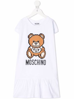Moschino Kids Teddy Bear logo dress - White