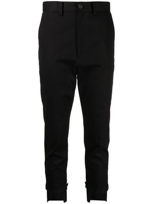 Yohji Yamamoto slim-fit cropped trousers - Black