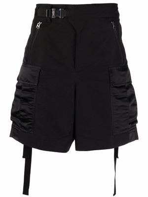 sacai belted cotton-blend cargo shorts - Black