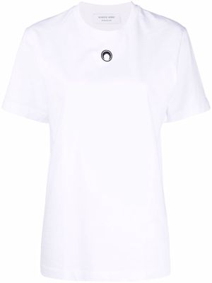 Marine Serre Crescent Moon logo-embroidered T-shirt - White