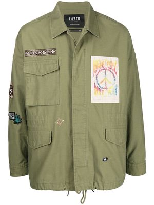 FIVE CM patch detail cotton jacket - Green