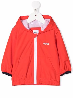 BOSS Kidswear logo-print hooded jacket - Red