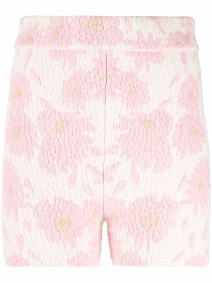 Jacquemus floral-print textured-finish shorts - Pink