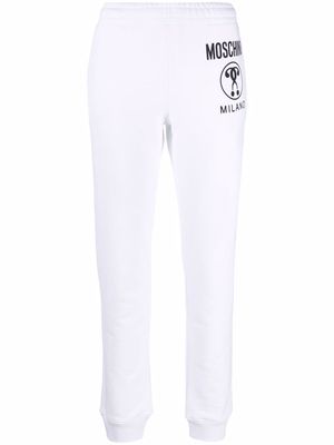 Moschino logo-print cotton track pants - White