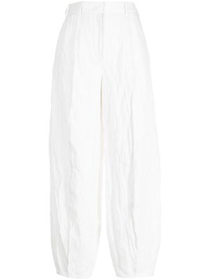 Giorgio Armani creased balloon-leg trousers - White