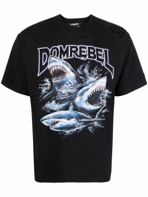DOMREBEL shark-print T-shirt - Black
