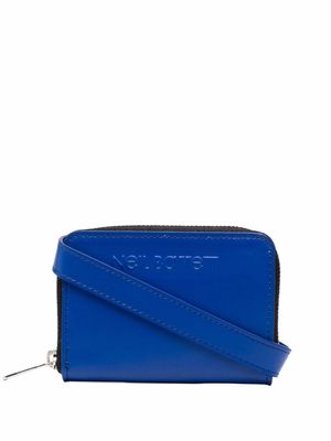 Neil Barrett logo-embossed zip-around wallet chain - Blue