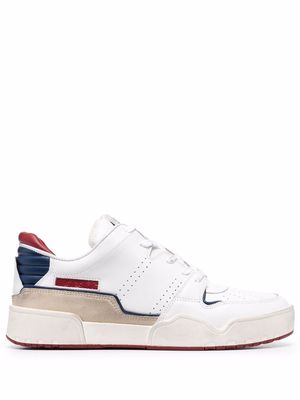 Isabel Marant colour-block panelled leather sneakers - White