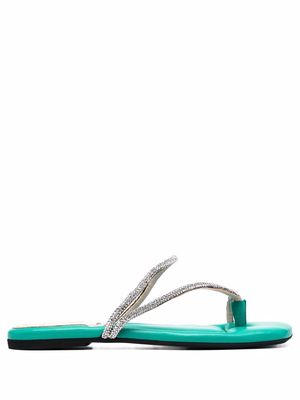 Nº21 crystal embellished strap sandals - Green