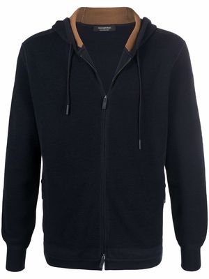 Ermenegildo Zegna zip-front wool hoodie - Blue