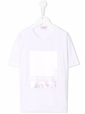 Pinko Kids metallic-detail T-shirt - White