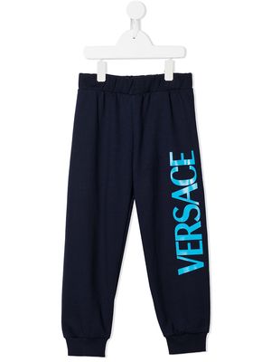Versace Kids logo-print track pants - Blue