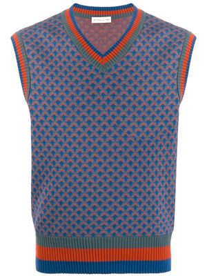 ETRO diamond pattern knitted vest - Blue