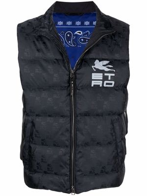 ETRO logo-print puffer vest - Black