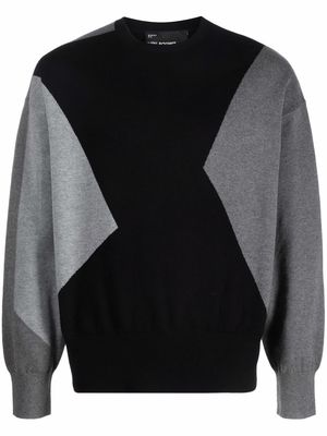 Neil Barrett geometric-knit cotton jumper - Black