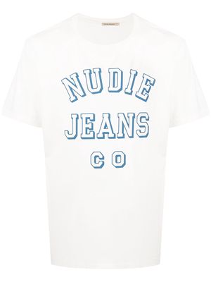 Nudie Jeans logo-print short-sleeved T-shirt - White
