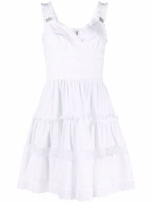 Dolce & Gabbana broderie-anglaise tiered minidress - White
