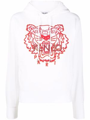Kenzo embroidered Tiger Head hoodie - White