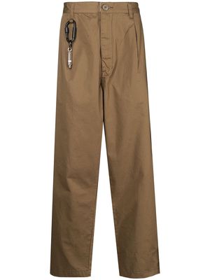 izzue mid-rise straight trousers - Brown