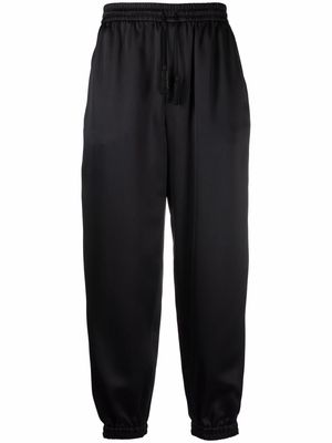 Saint Laurent drawstring-waist tassel-detail track trousers - Black