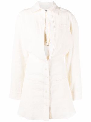 Jacquemus long-sleeve shirt dress - Neutrals