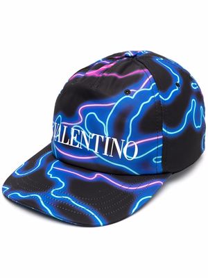 Valentino Neon Camou print cap - Blue