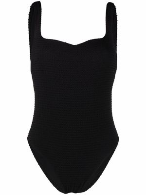 Nanushka sweetheart-neck textured swimsuit - Black