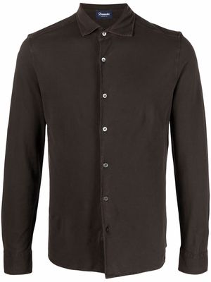 Drumohr long-sleeve jersey-cotton shirt - Brown