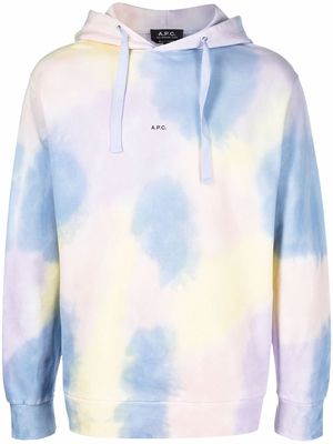 A.P.C. tie-dye print hoodie - Blue