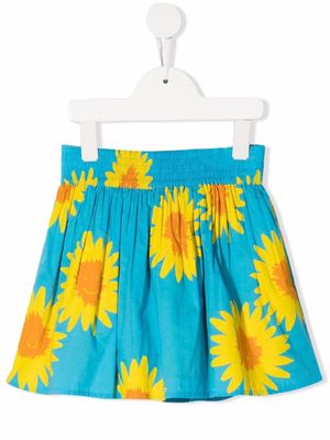 Stella McCartney Kids sunflower-print organic cotton skirt - Blue