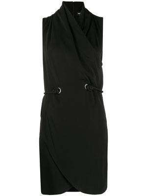 Giorgio Armani sleeveless wrap-style dress - Black