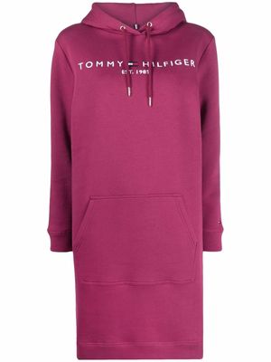 Tommy Hilfiger logo hooded sweatshirt dress - Pink