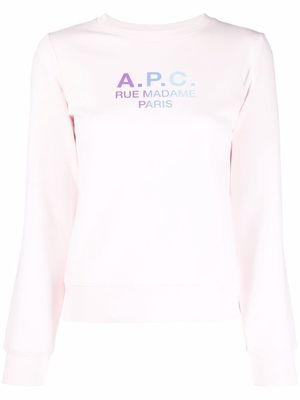 A.P.C. Rue Madame Paris cotton sweatshirt - Pink