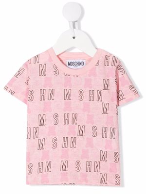 Moschino Kids all-over logo-print T-shirt - Pink