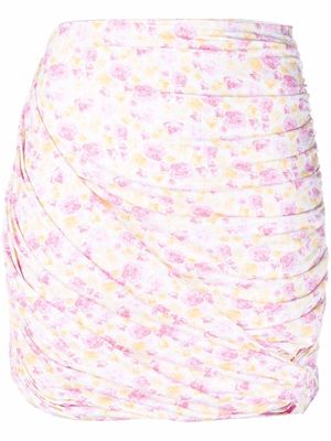 Magda Butrym floral-print ruched mini skirt - Pink