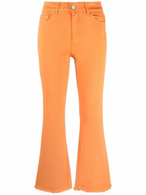 Federica Tosi flared raw-cut hem trousers - Orange