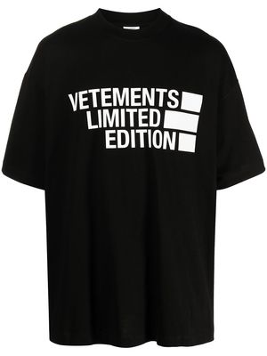 VETEMENTS Limited Edition oversized T-shirt - Black