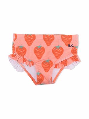 Bobo Choses ruffled strawberry bikini bottoms - Orange