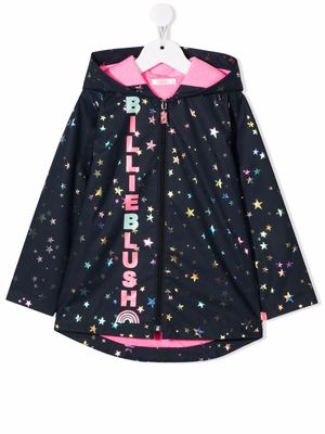 Billieblush star-print zip-up coat - Blue