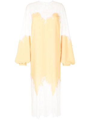 Costarellos panelled sheer dress - Yellow