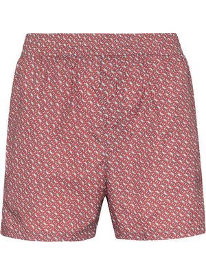 Salvatore Ferragamo monogram-print swim shorts - Red