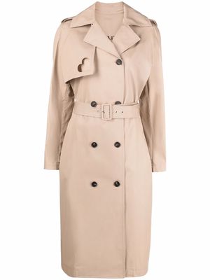 MSGM heart cut-out trench coat - Neutrals