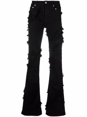 Rick Owens DRKSHDW distressed-effect bootcut jeans - Black