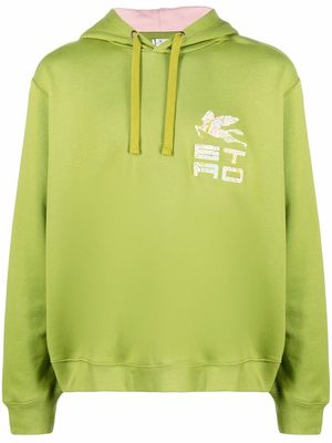 ETRO chest logo-print hoodie - Green