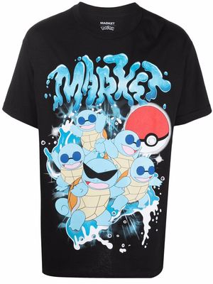 MARKET Pokemon Squirtle logo-print T-shirt - Black
