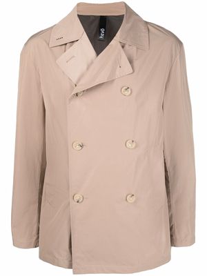 Hevo double-breasted cotton jacket - Neutrals