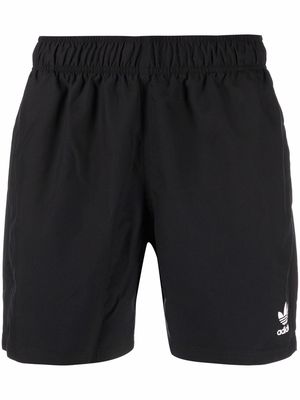 adidas logo embroidered swim shorts - Black