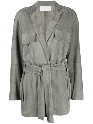 Fabiana Filippi belted suede coat - Grey