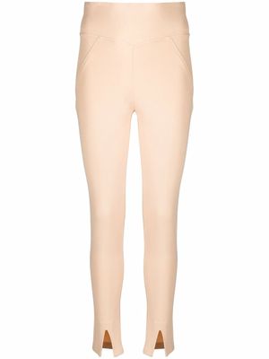 Max & Moi slit-detail high-waisted trousers - Neutrals