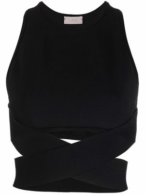 MRZ wrap-strap cropped tank top - Black